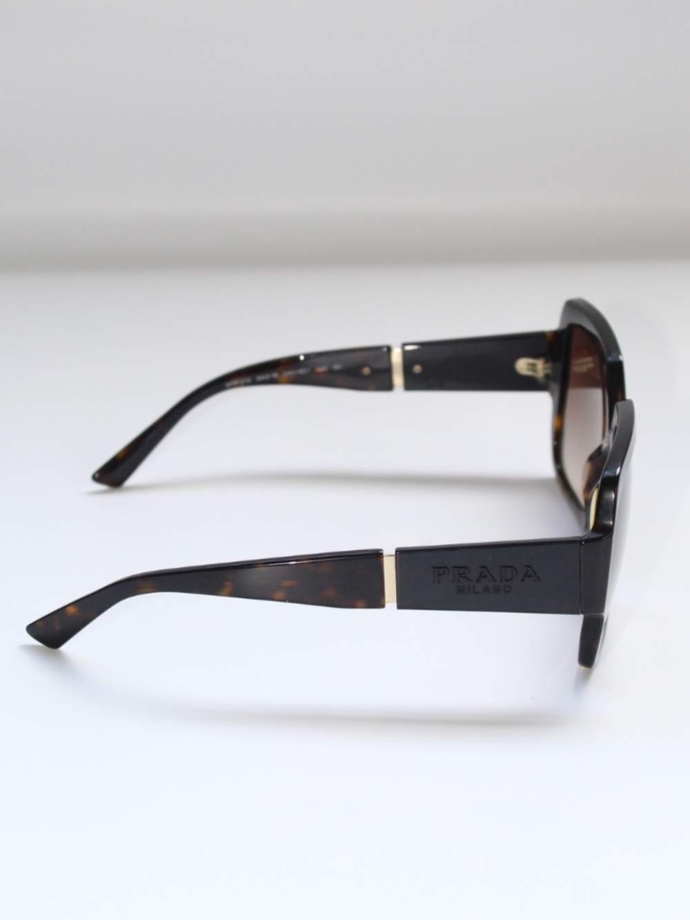 Prada-Gently Used Tortoise Shell Square Frame w/ Brown Gradient Sunglasses - Picture 4 of 8